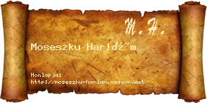 Moseszku Harlám névjegykártya